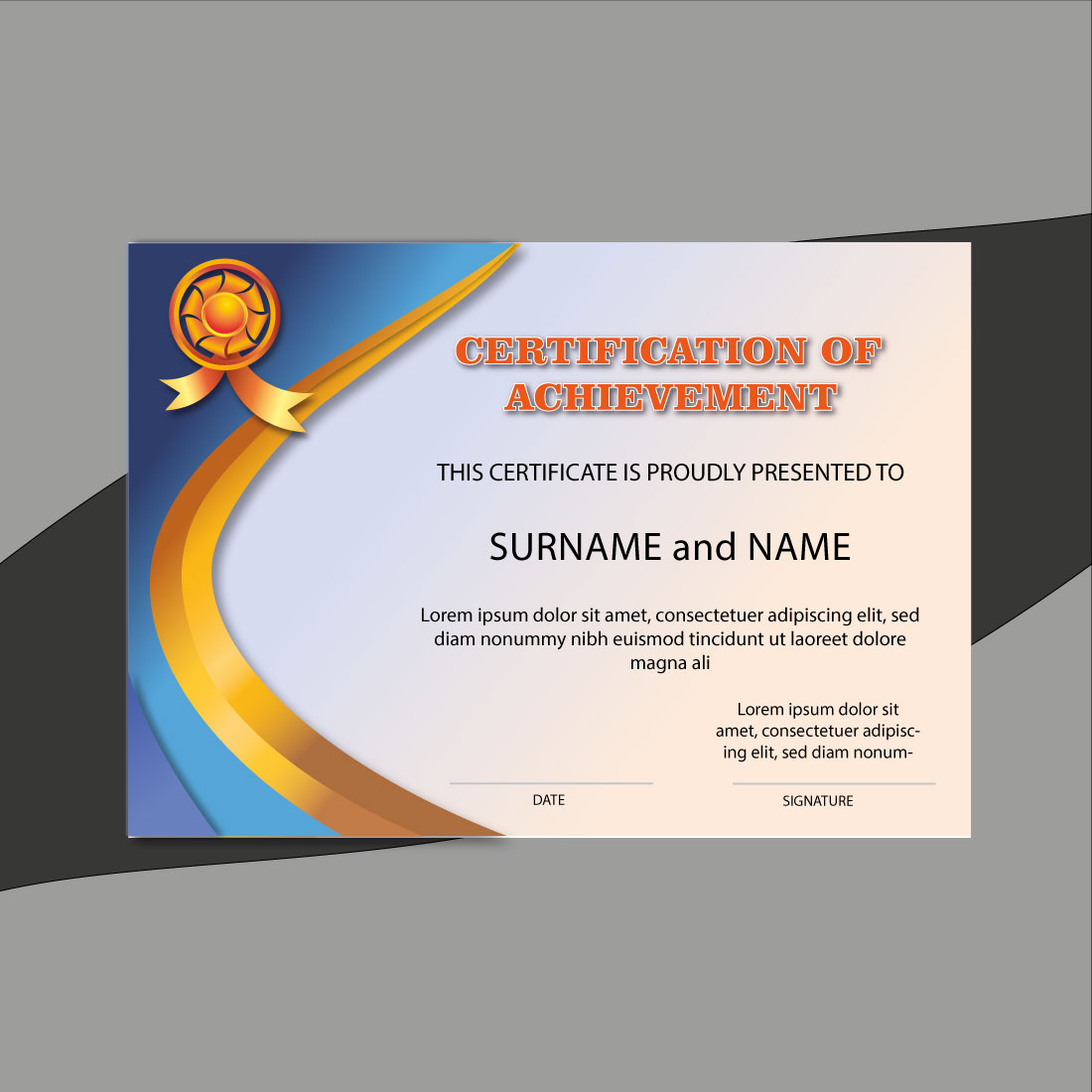 Certification of Achievement Design cover image.