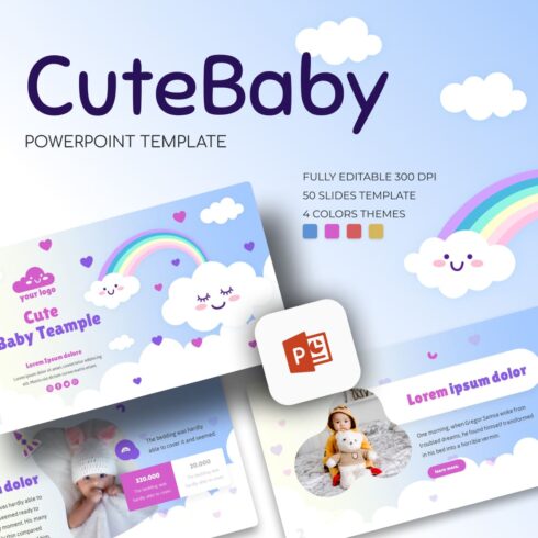 Cute Baby Powerpoint Template.