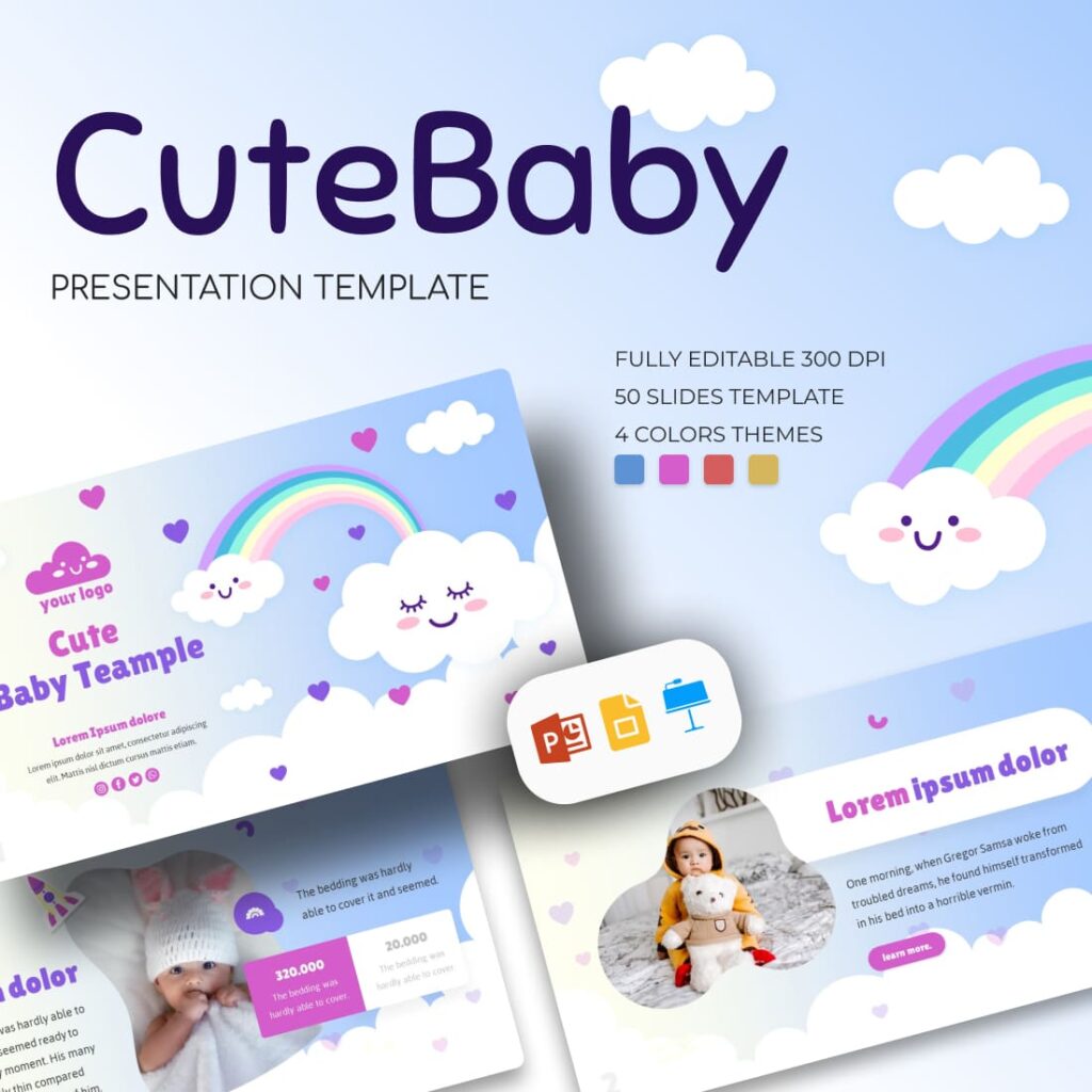 Cute Baby Presentation Template MasterBundles