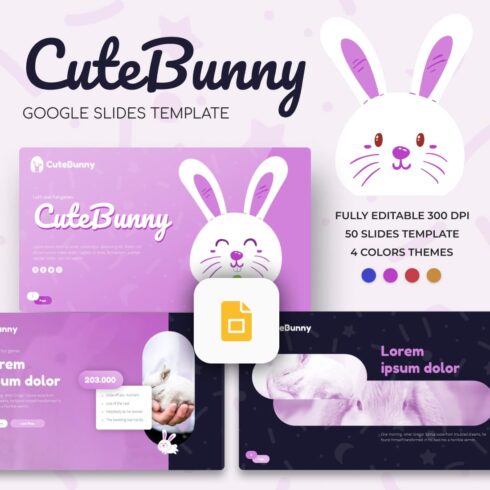 Cute Bunny Google Slides Theme.