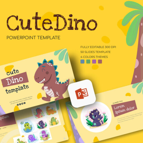 Cute Dino Powerpoint Template.