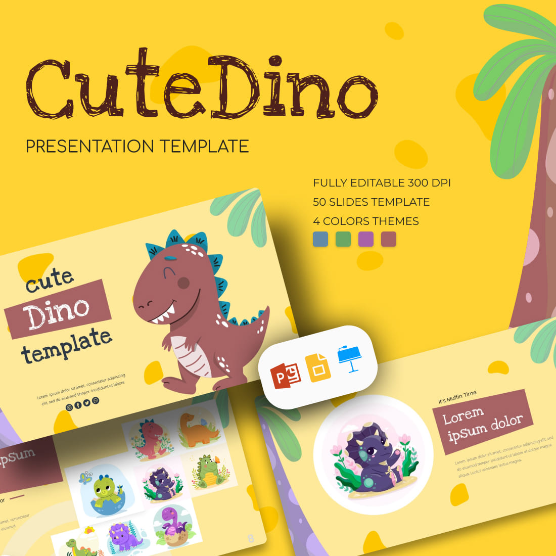 Cute Dino Presentation Template.