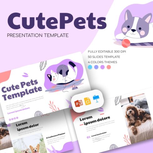 Cute Pets Presentation Template.