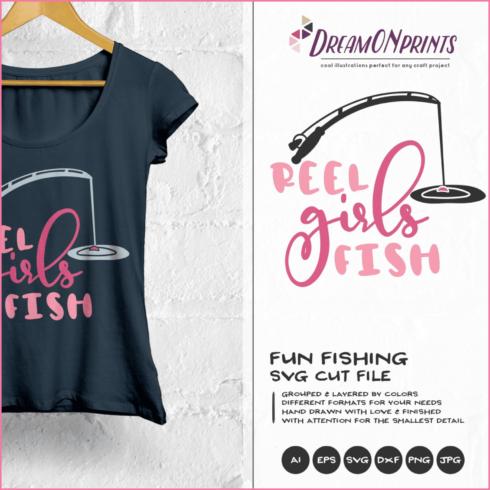 Fishing SVG - Reel Girls Fish SVG.