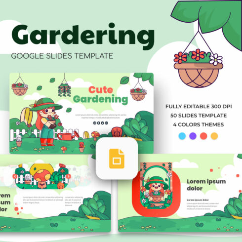 Cute Gardening Google Slides Theme.