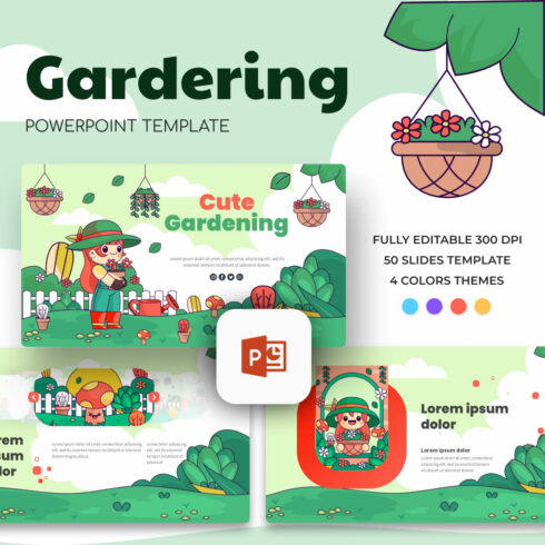 Cute Gardening Powerpoint Template.