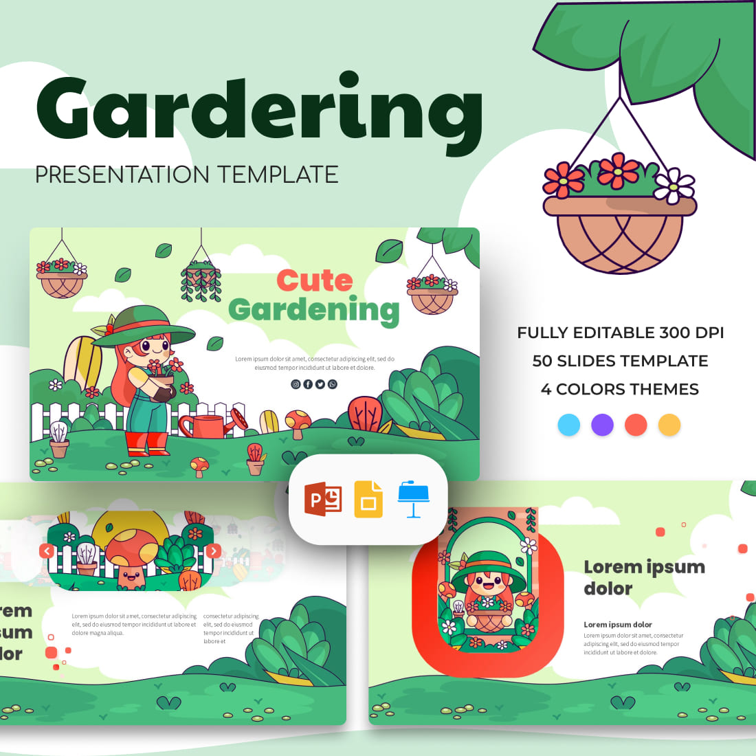 Cute Gardening Presentation Template.
