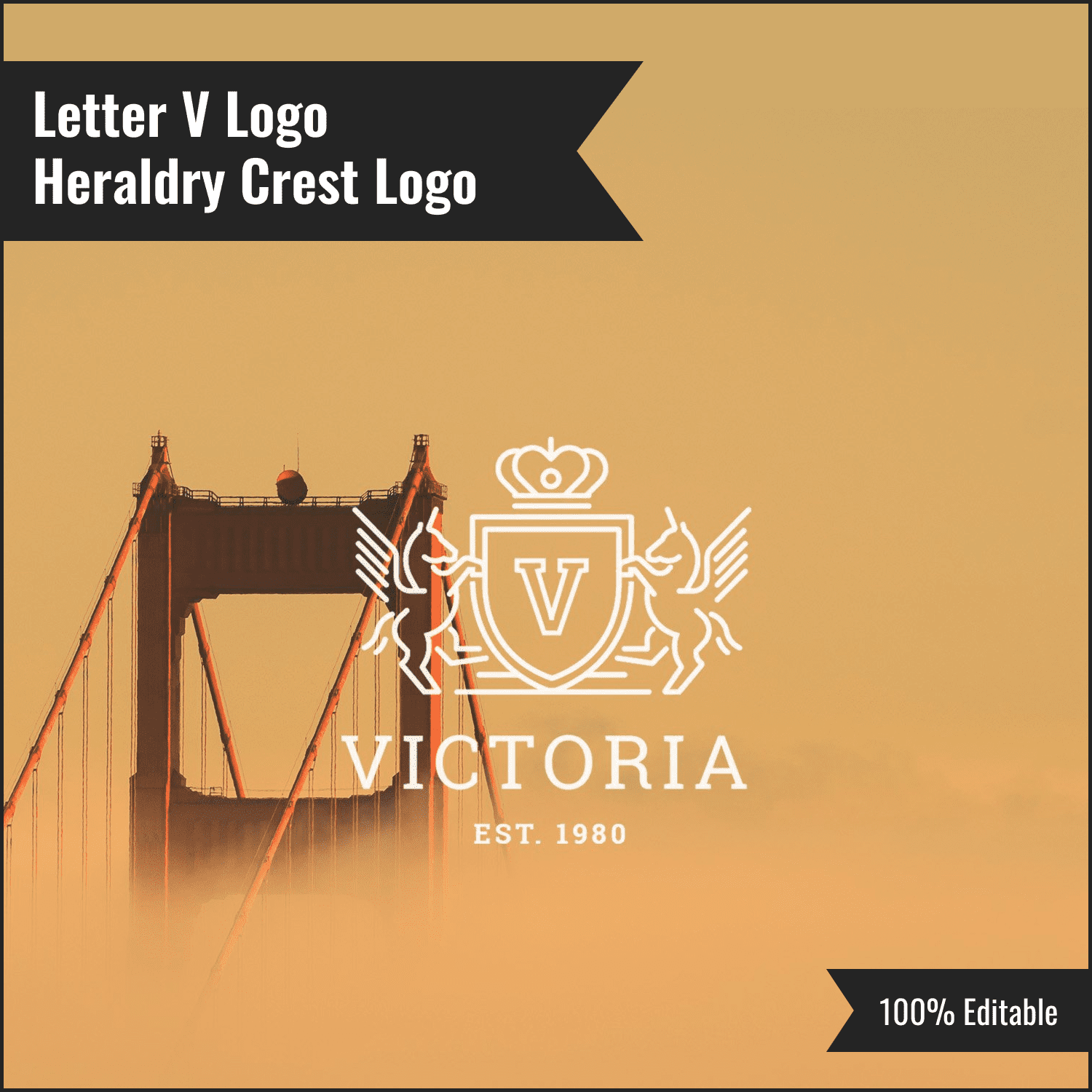 Letter V Logo - Heraldry Crest Logo.