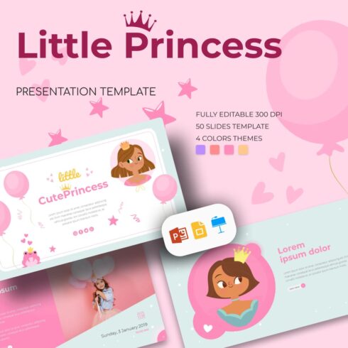 Cute Little Princess Presentation Template.