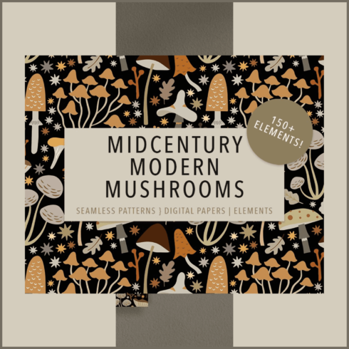 Mid century modern mushrooms - main image preview.
