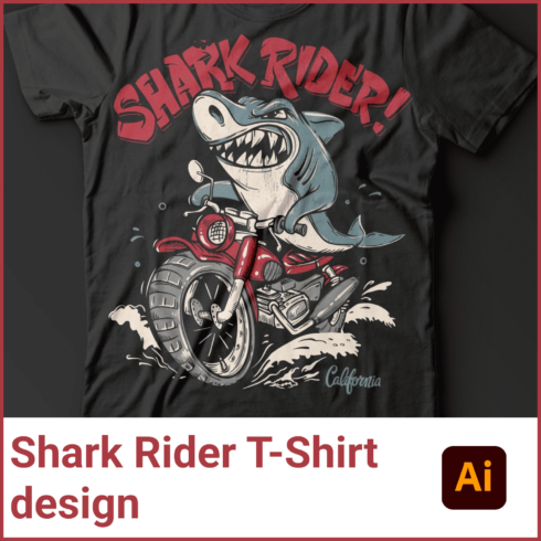 Shark Rider T-Shirt design.