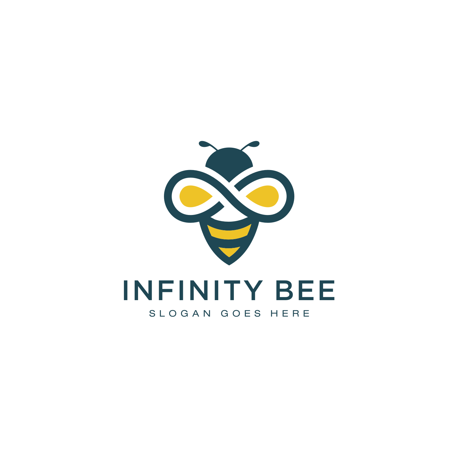 Honey Bee Animals Logo Vector Yellow Style.