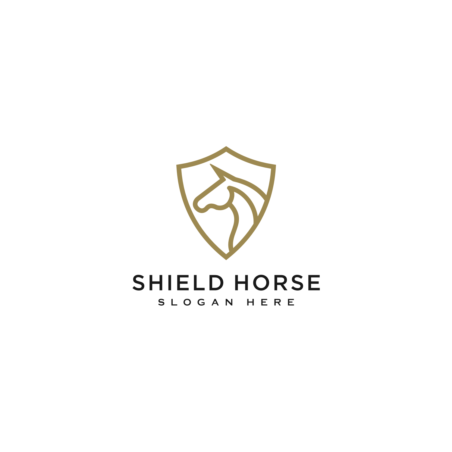 2 Head Horse And Shield Logo Vector Preview Image.