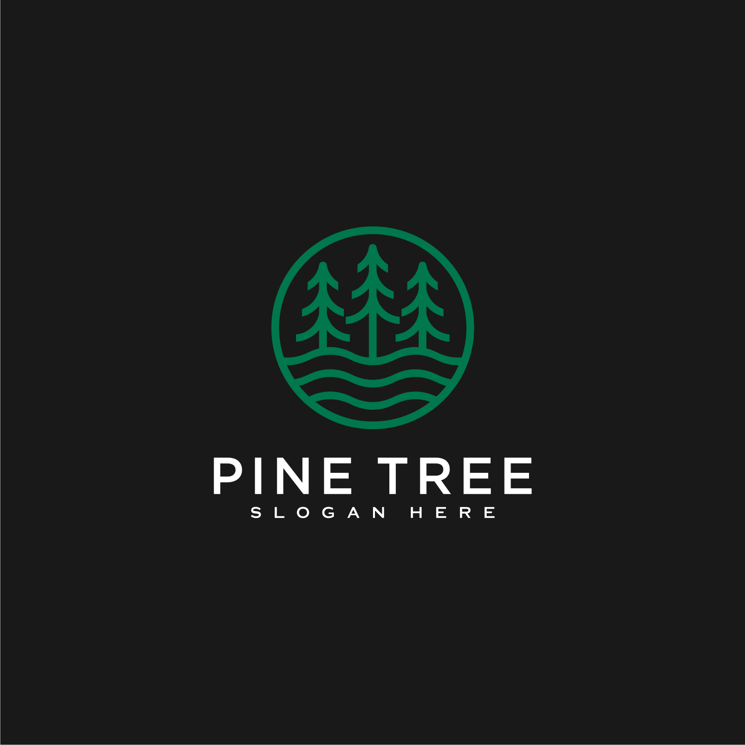 Pine Tree Beautiful Logo Vector Design Template.