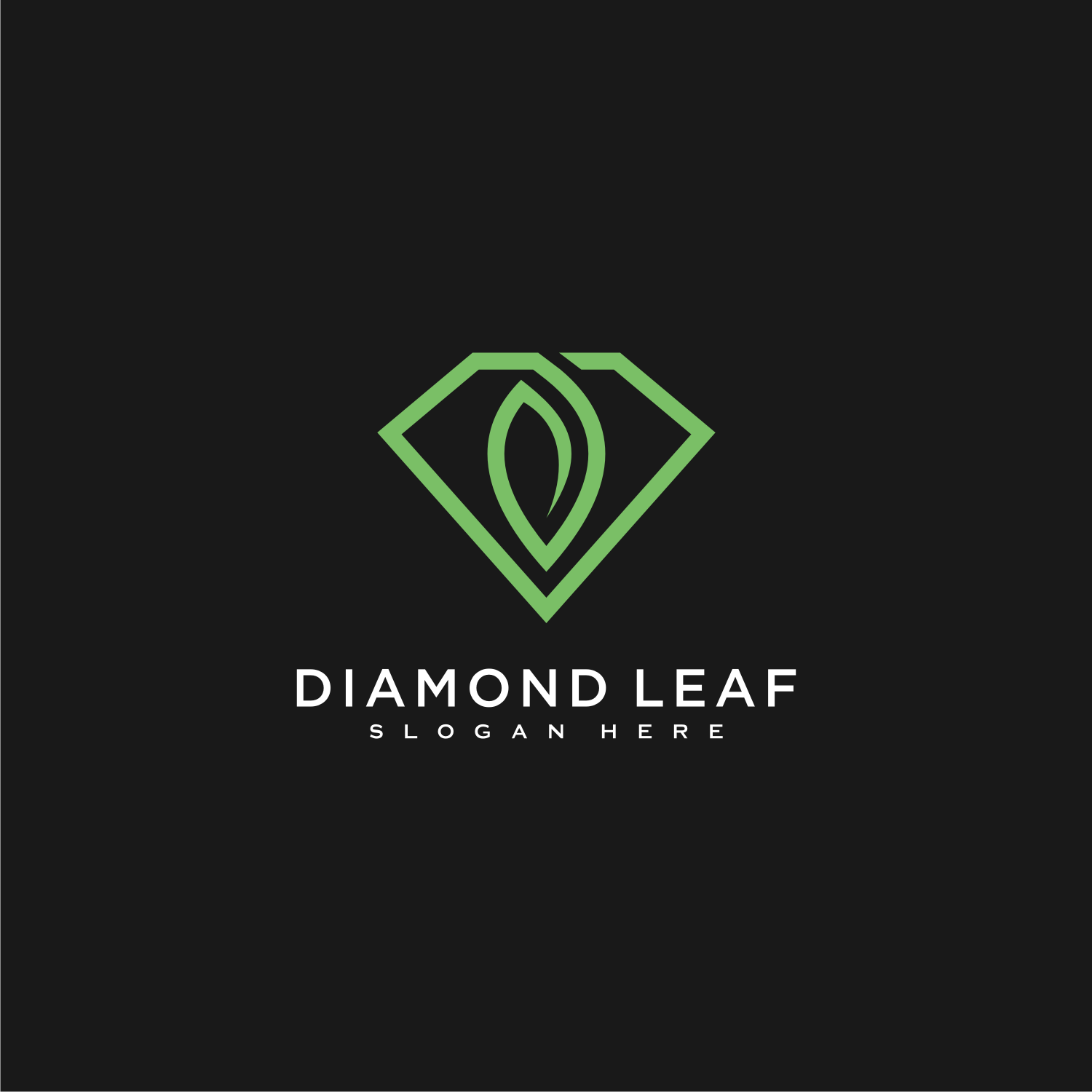 Diamond Leaf Logo Vector Design Line Style