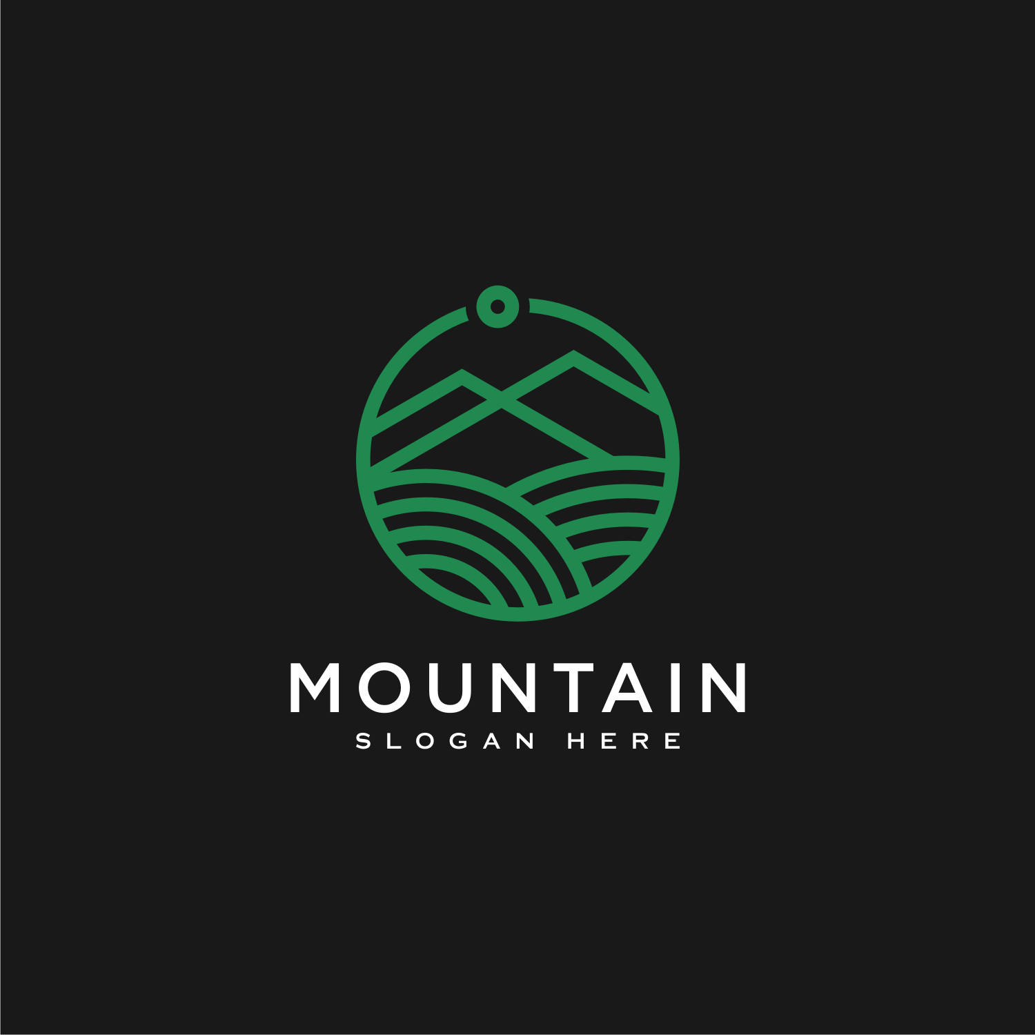 Mountain Logo Vector Design Line Style