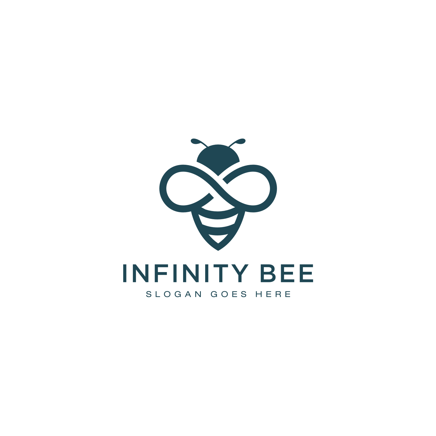 Honey Bee Animals Logo Vector Blue Style.