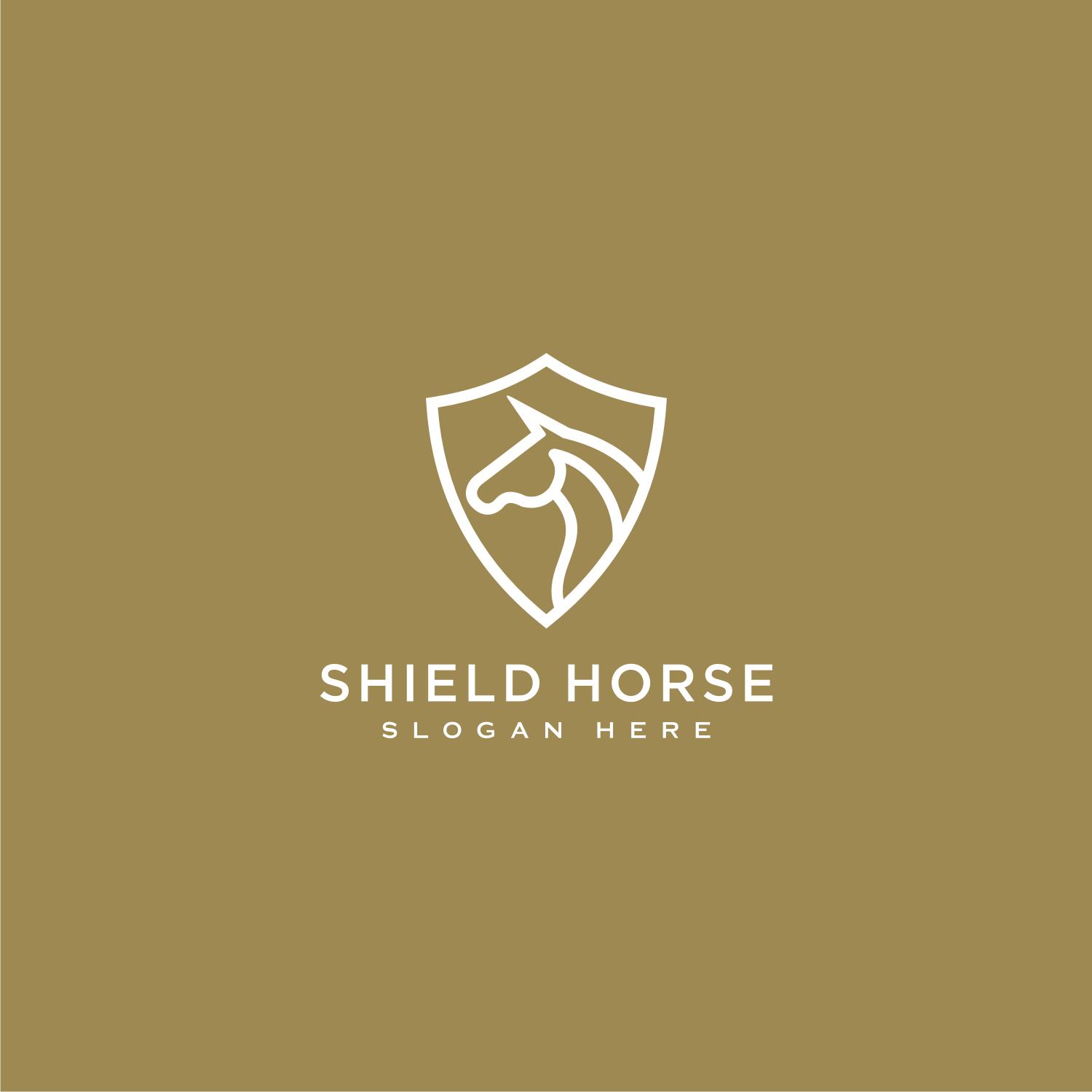 2 Head Horse And Shield Logo Vector Example.