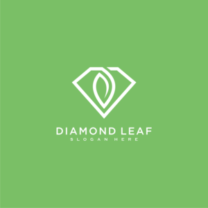 diamond leaf logo vector design line style | MasterBundles