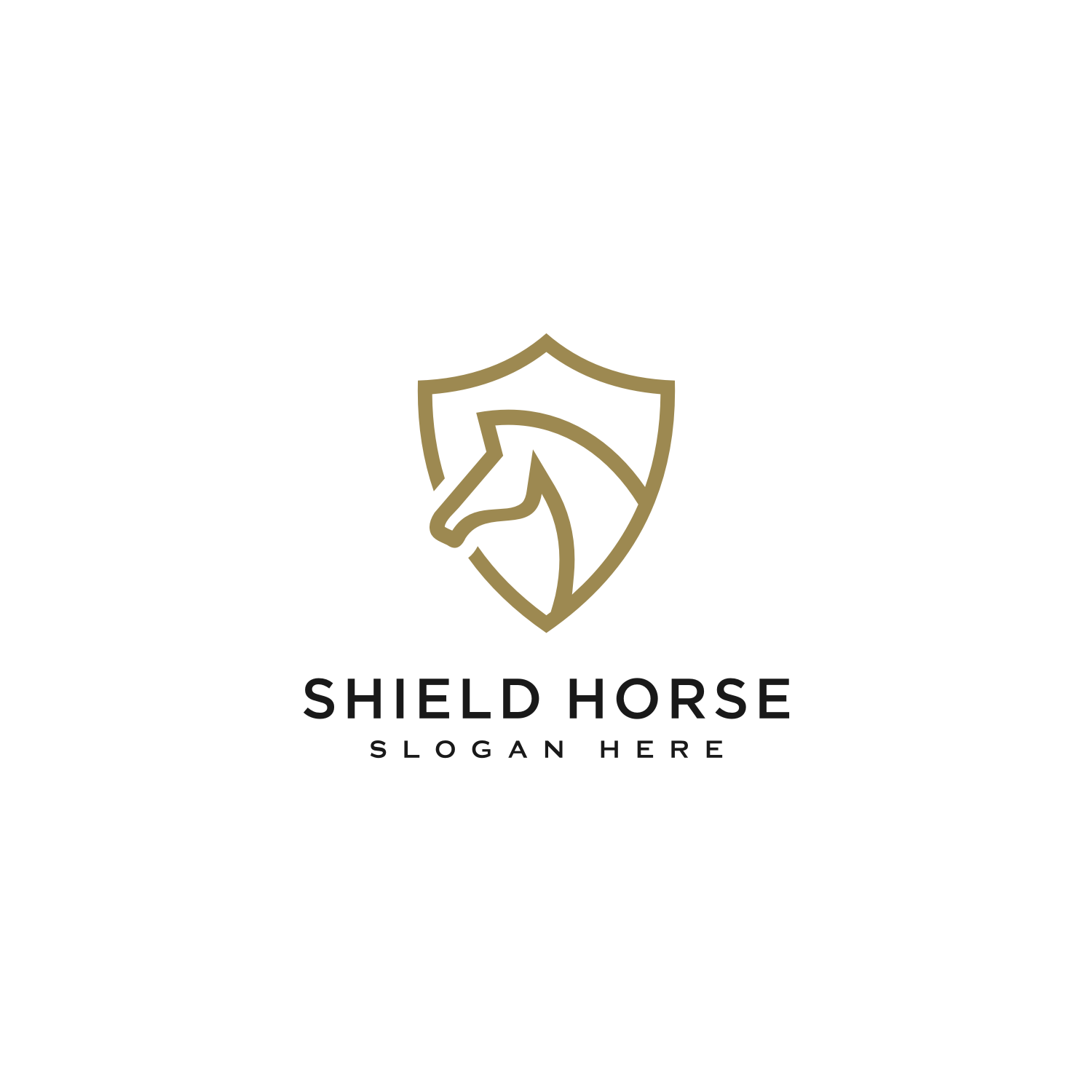 2 Head Horse And Shield Logo Vector.