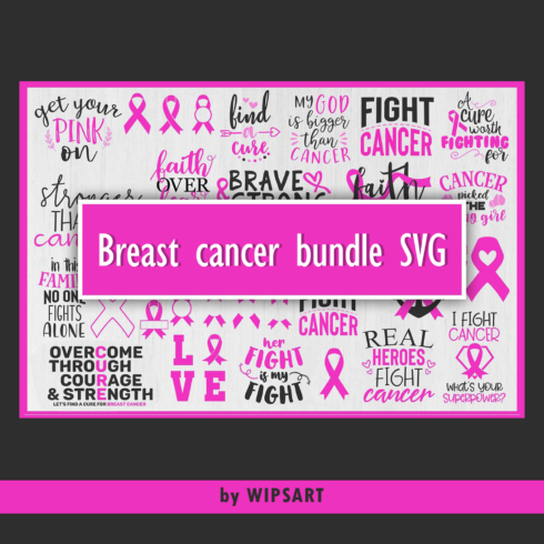 Breast cancer bundle svg, cancer ribbon svg.