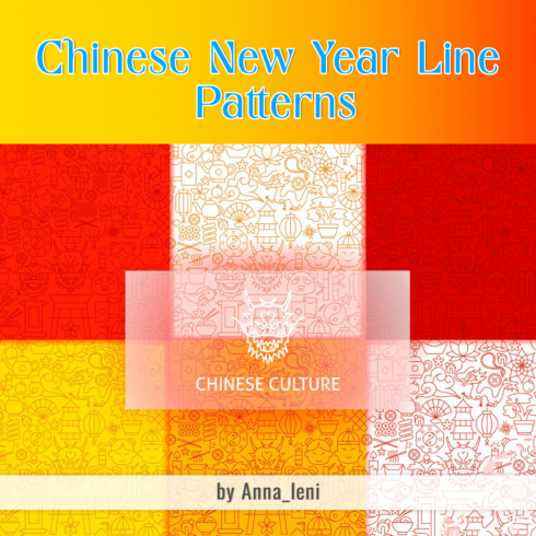 Chinese New Year Line Patterns.