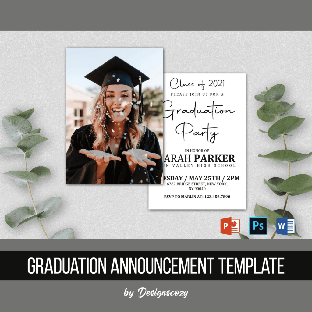 Blank Graduation Announcement Template – MasterBundles