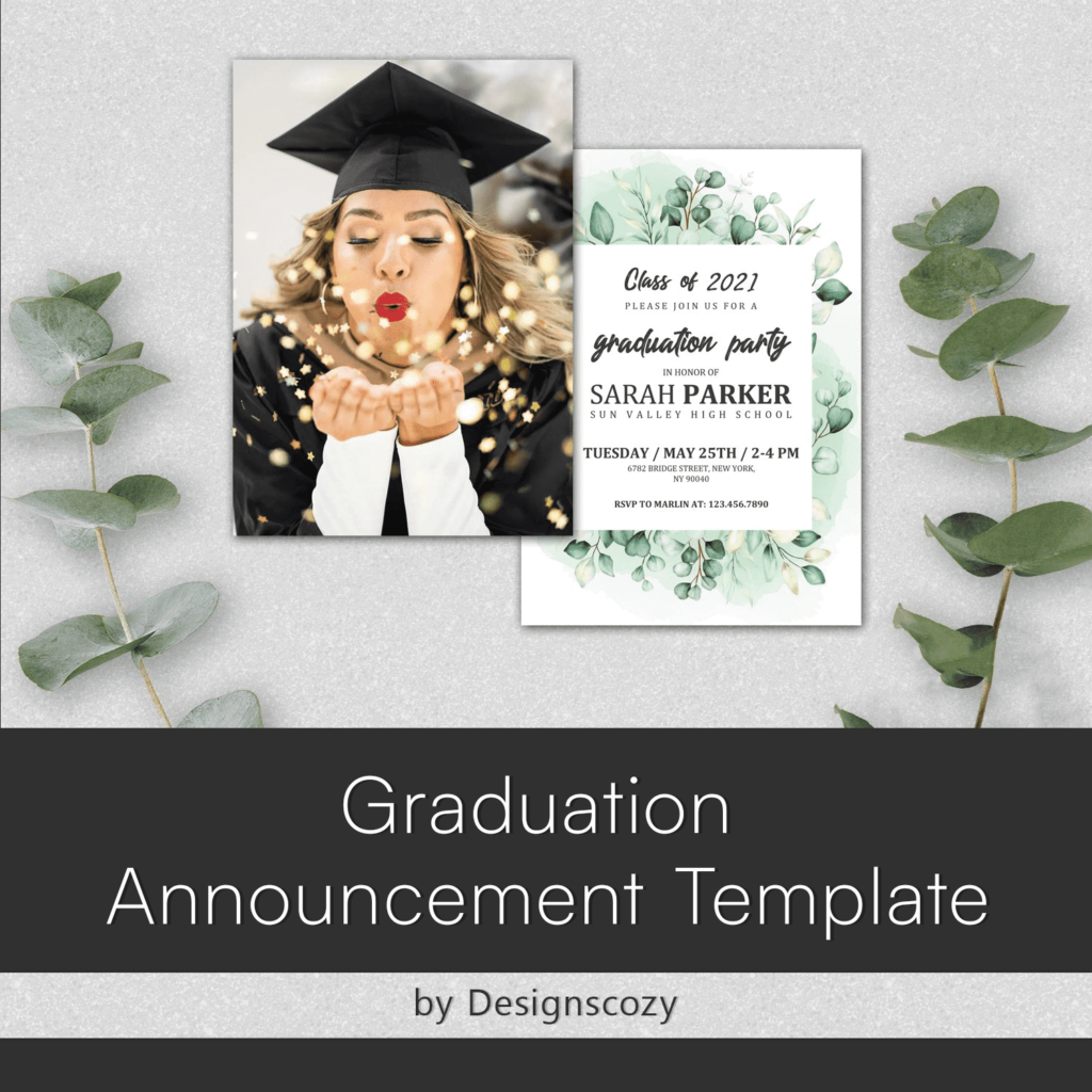Graduation Announcement Template PPTX MasterBundles