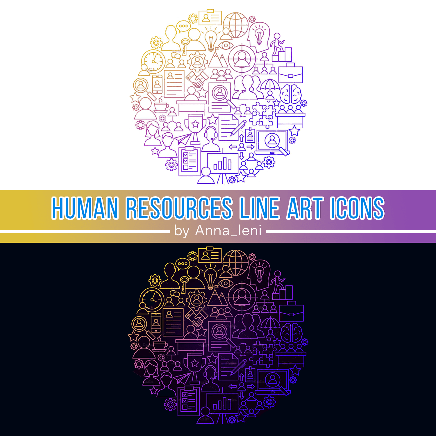 Human Resources Line Art Icons cover.