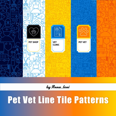 Pet Vet Line Tile Patterns.