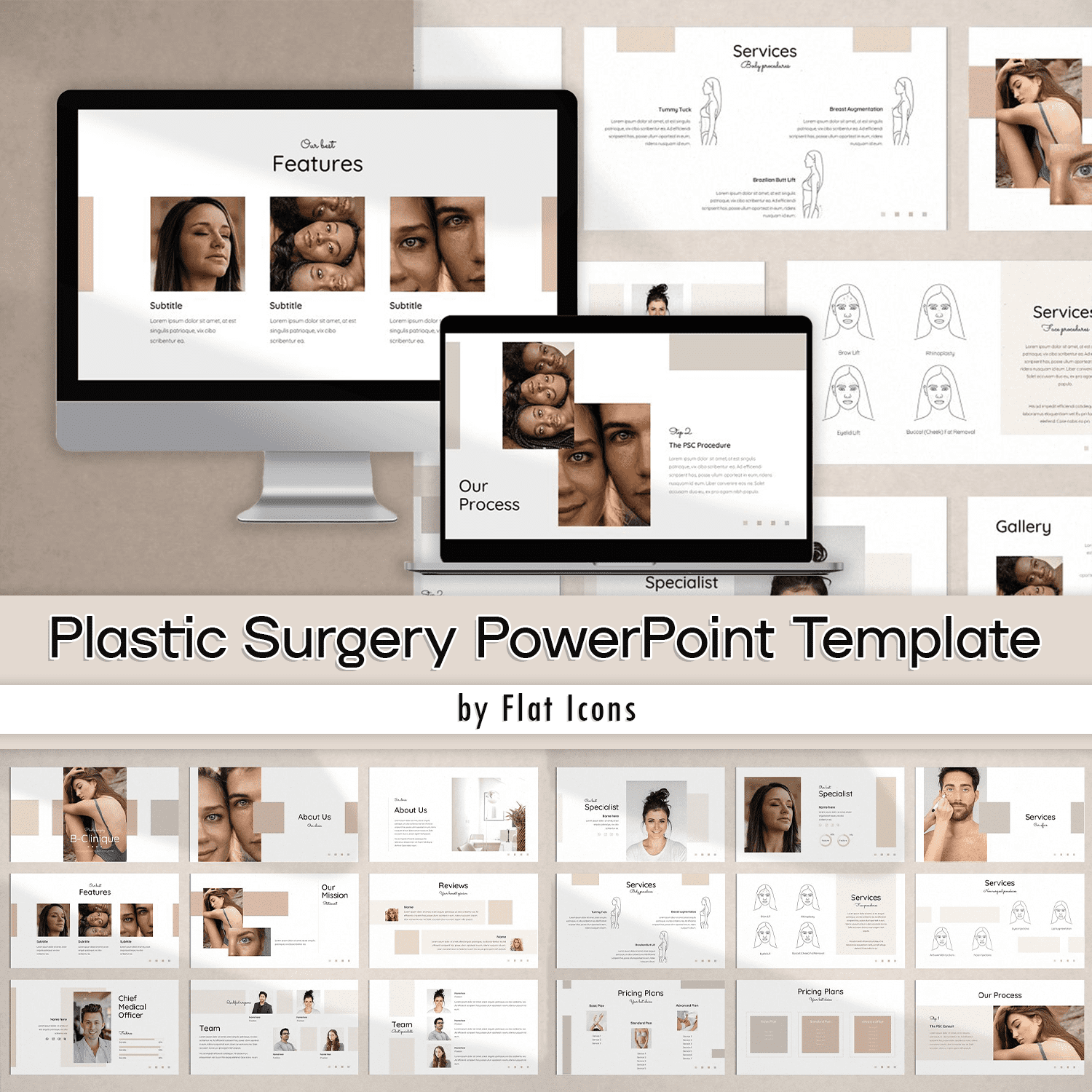 Plastic Surgery PowerPoint Template cover.