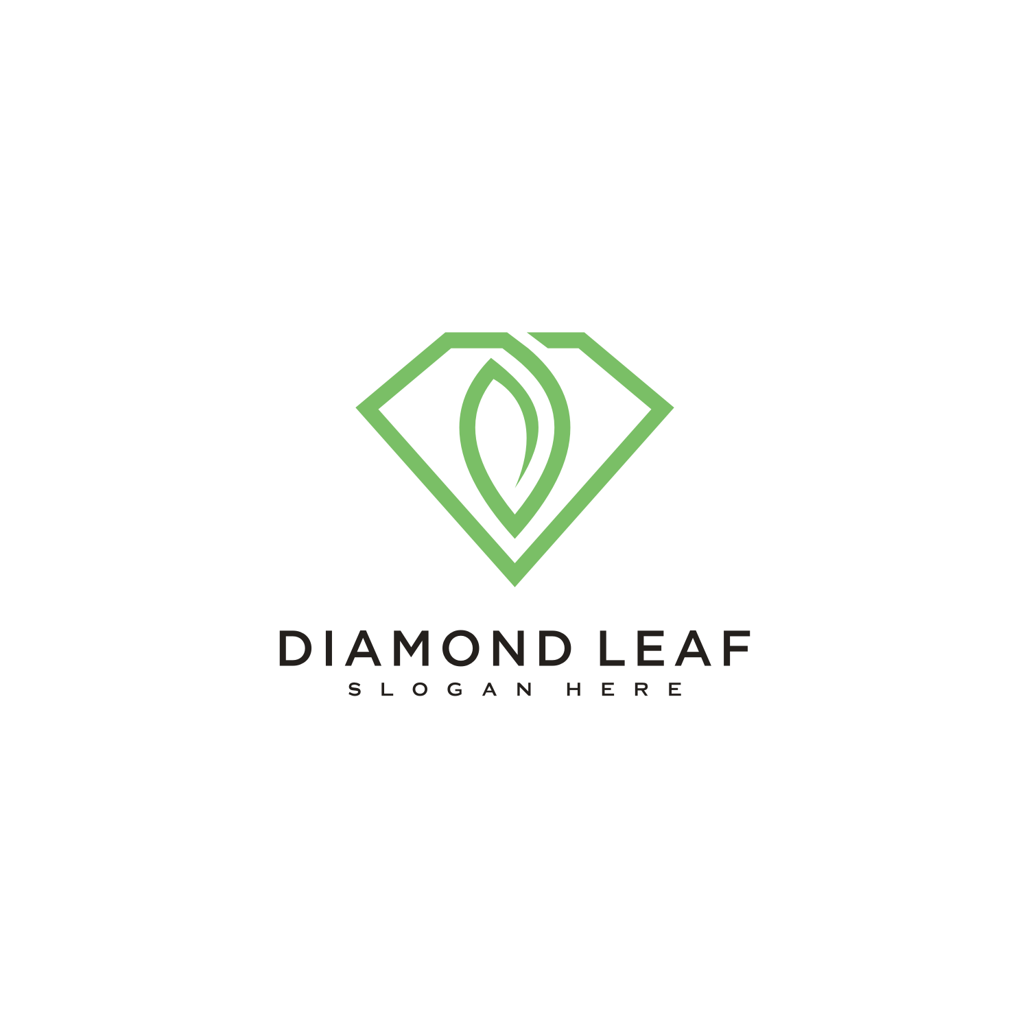 Diamond Leaf Logo Vector Design Line Style cover image.