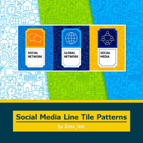 Social Media Line Tile Patterns.