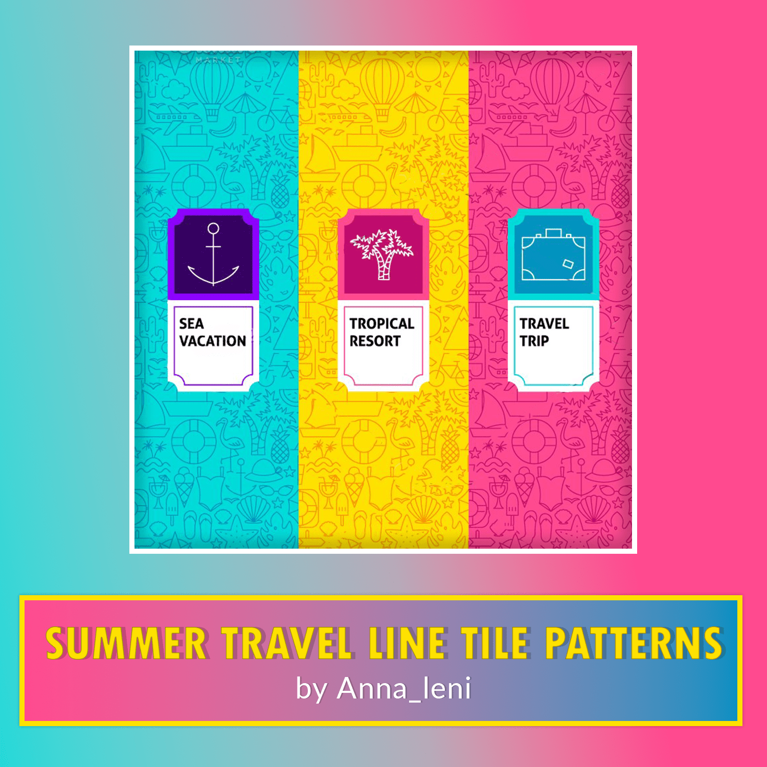 Summer Travel Line Tile Patterns cover.