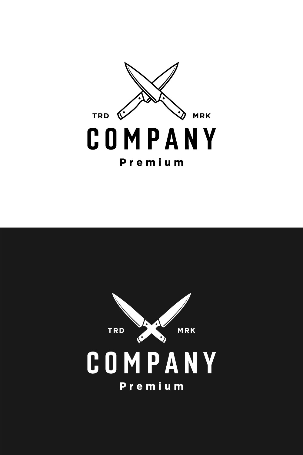 Butcher Knife Logo Design Vector Pinterest Image.