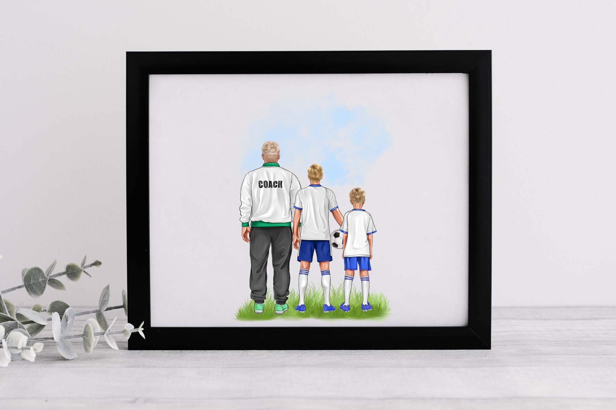 Football And Soccer Clipart Poster In Frame Example.