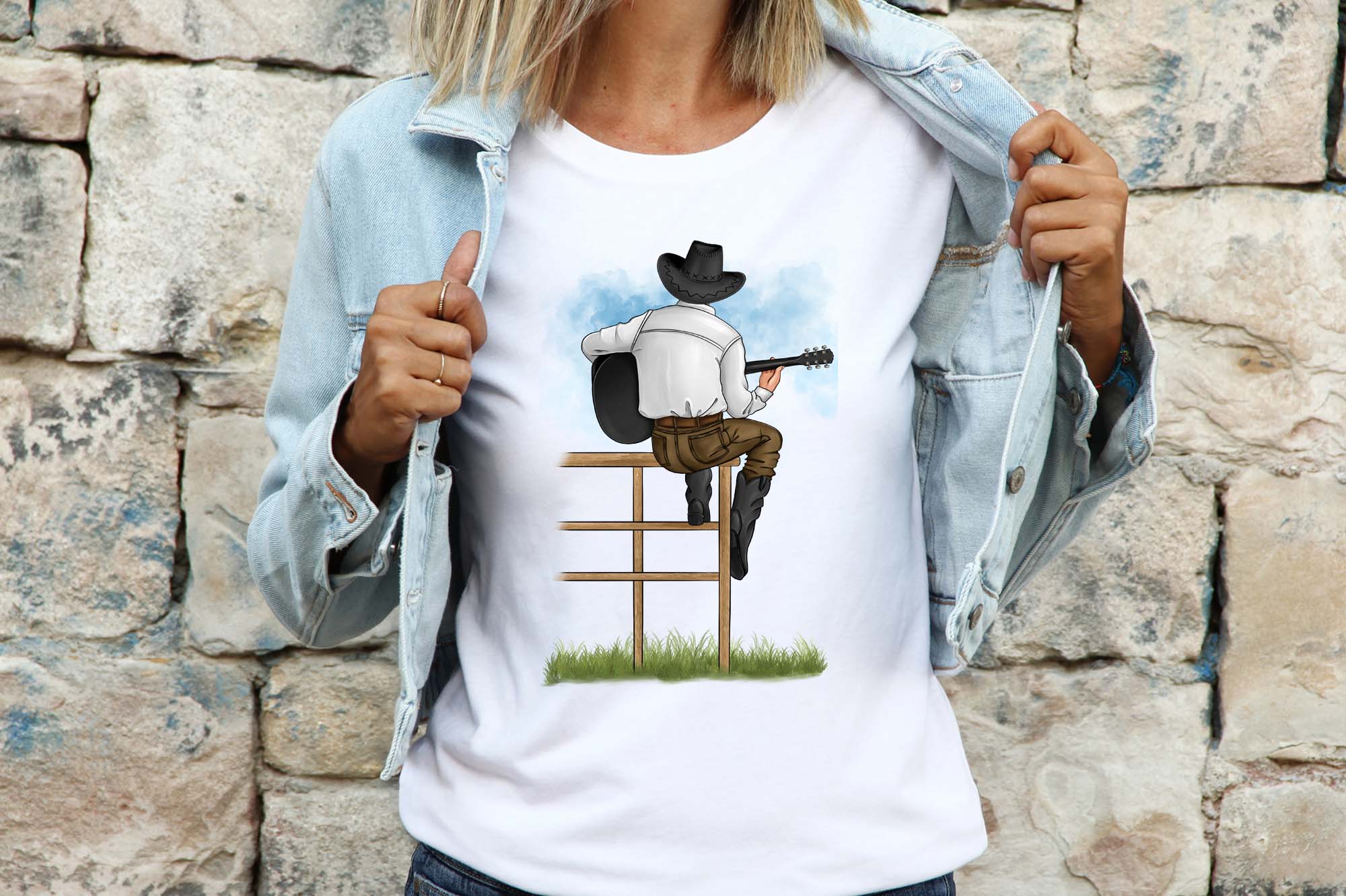 Best Friend Clipart And Country Clipart White T-shirt Print.