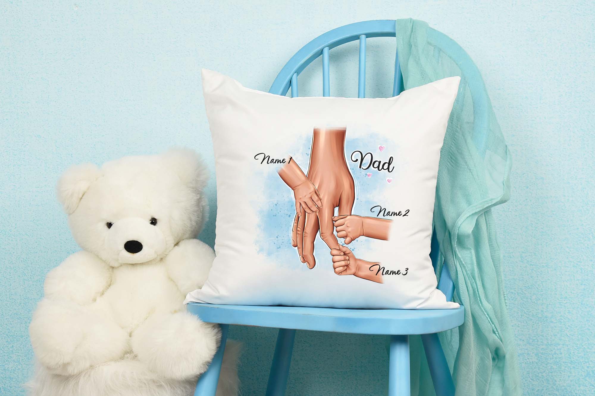 Family Clipart Parents And Kids Pillow Print Example.