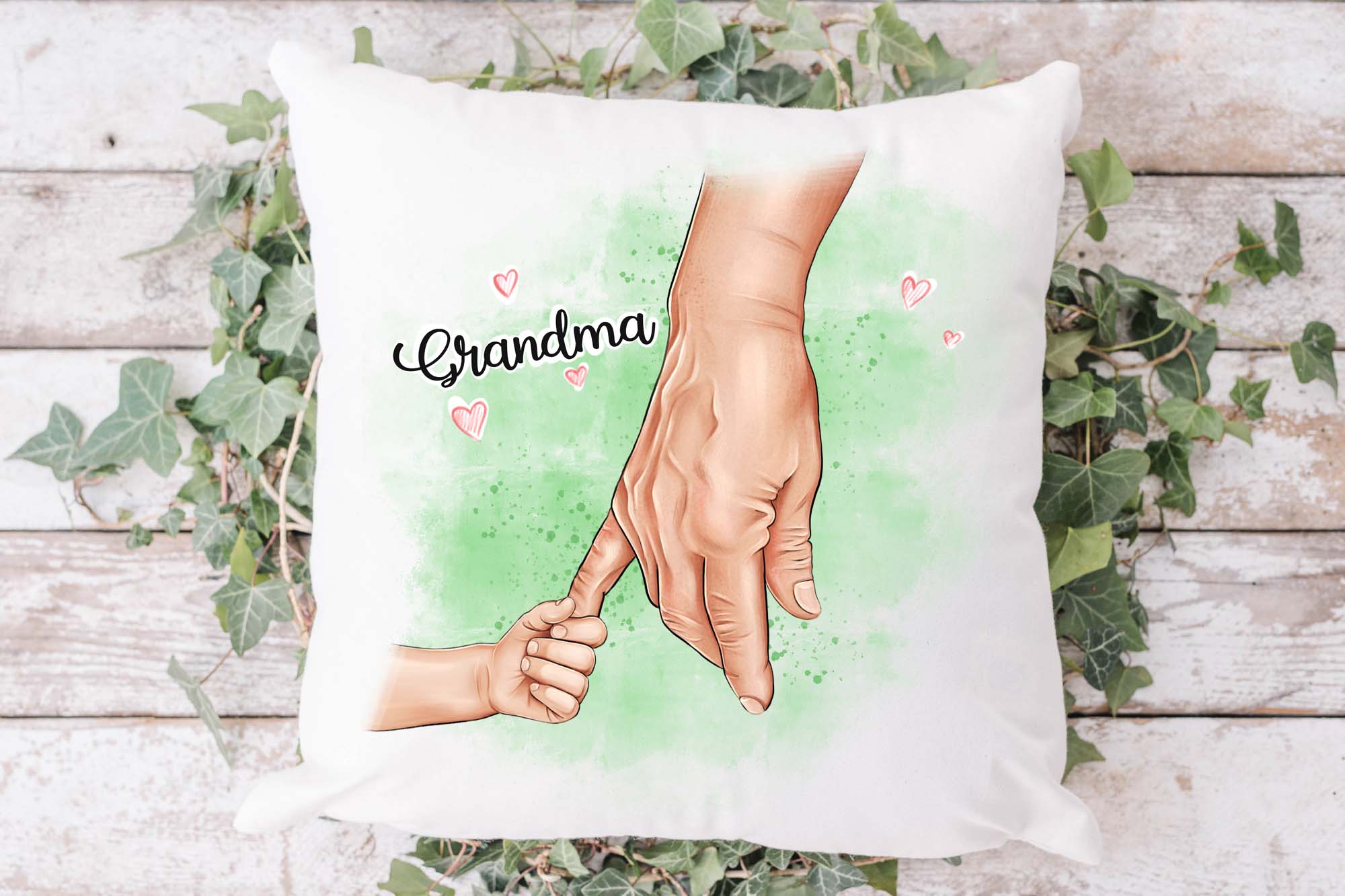 Parents And Kids Beautiful Family Clipart Pillow Print.