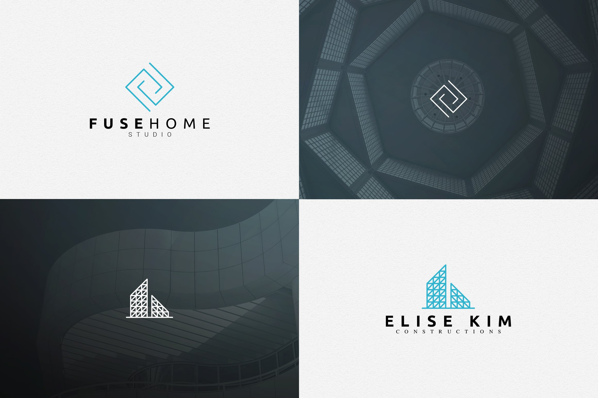 Thin blue logos architecture.