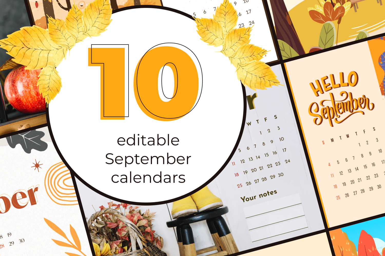 10 Free Editable September Calendars.
