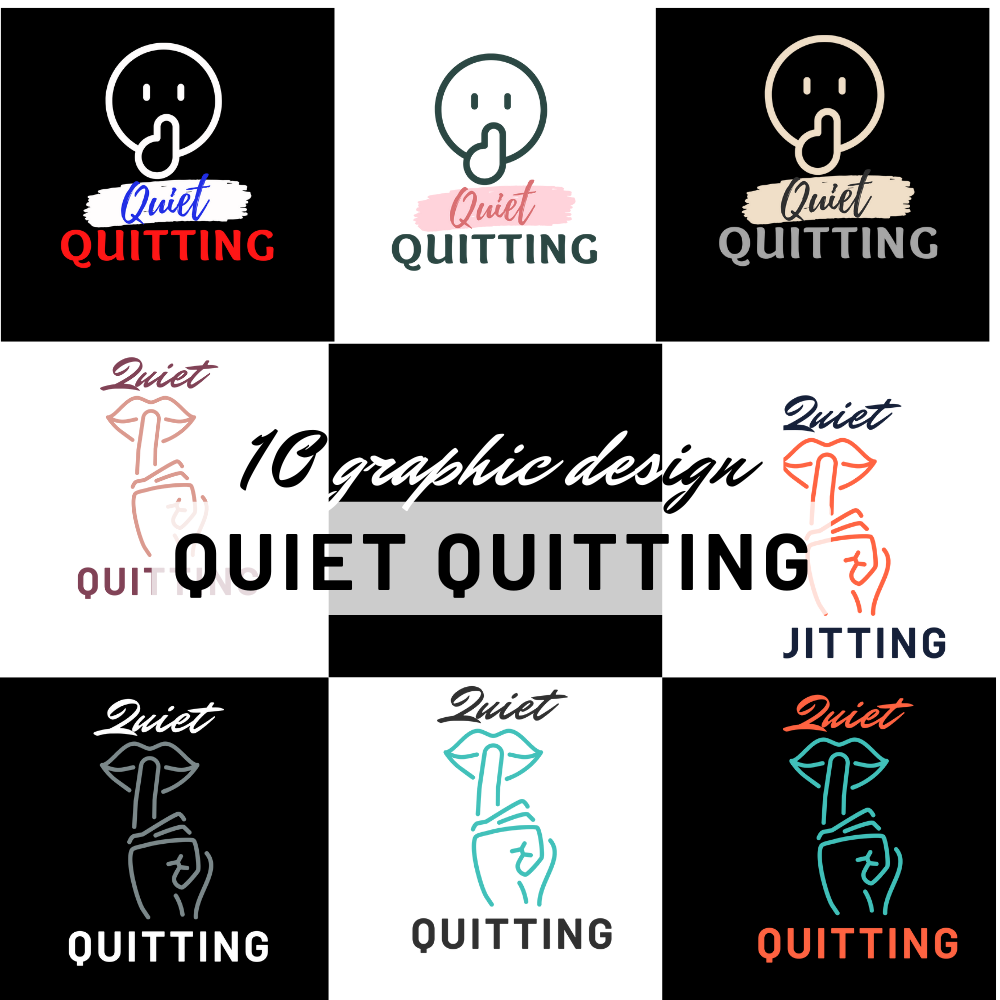 10 Quiet Quitting Graphic T-shirts facebook image.