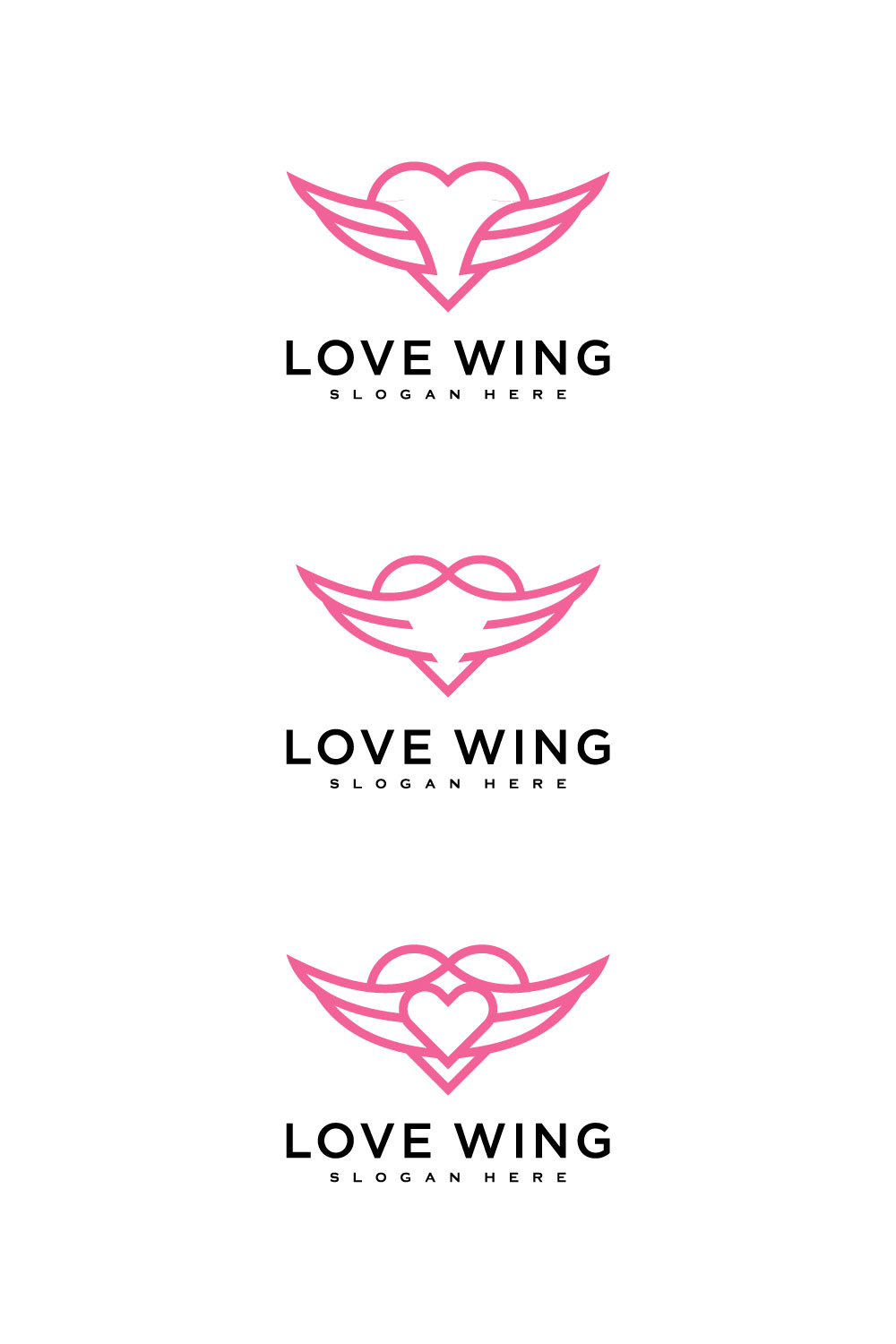Love Wing Logo Vector Design Line Style pinterest.