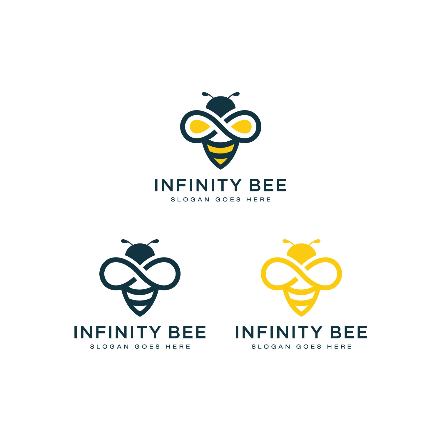 Honey Bee Animals Logo Vector Preview Image.
