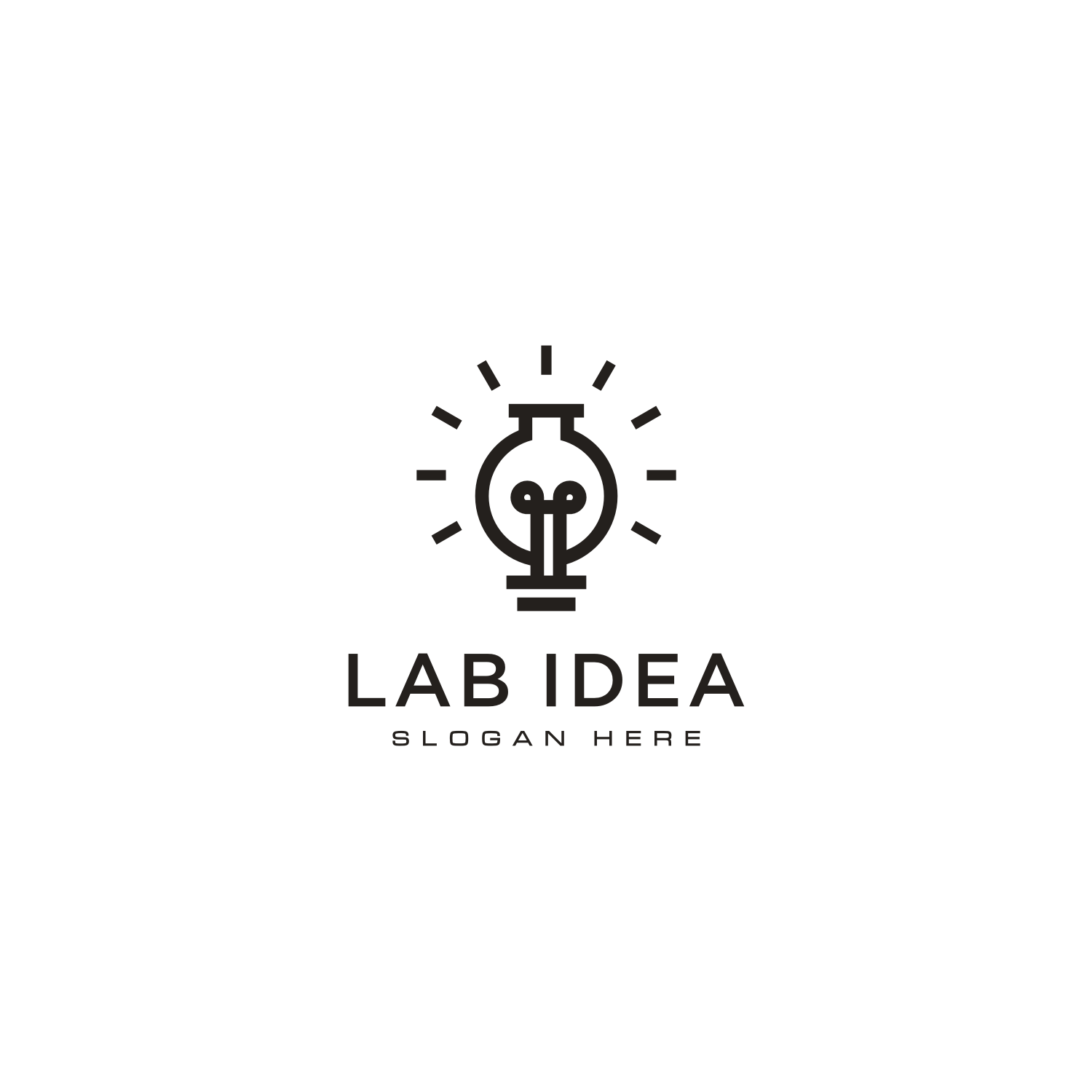 Lab Bulb Idea Logo Vector Design Cover Image.
