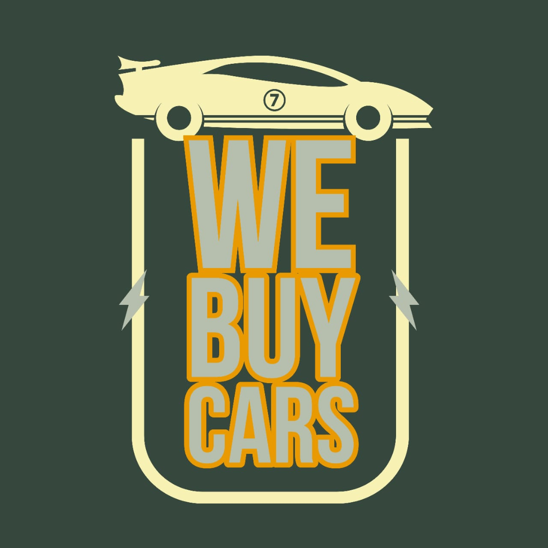 We Buy Cars Business Logos in grey color.
