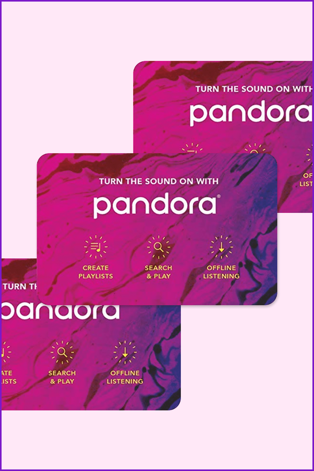 Pandora gift card images.