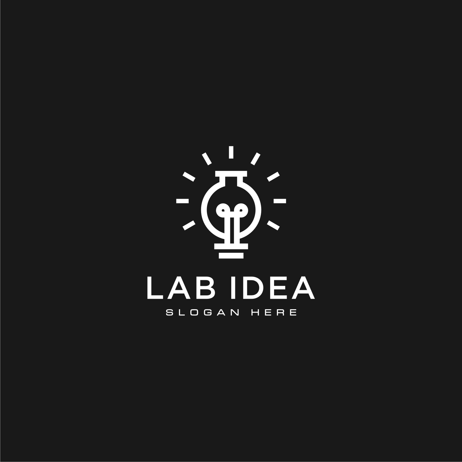 Lab Bulb Idea Logo Vector Design Preview Image.