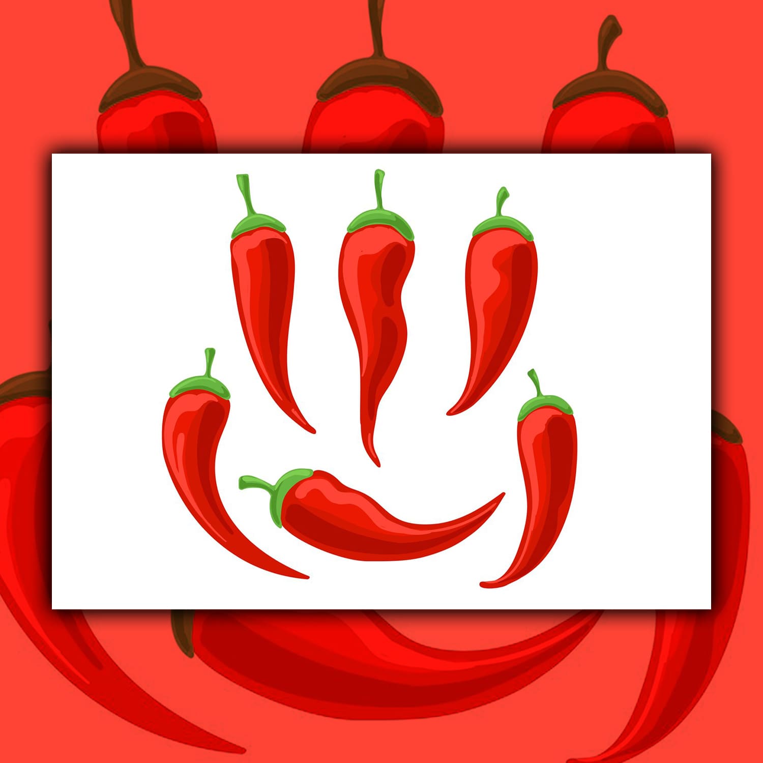 Chili pepper icons set.