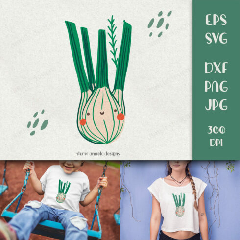 Leek, onion. Cute vegetable clipart. PNG, SVG, EPS.